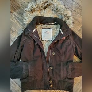 Hollister Chocolate Brown Bomber Jacket 🍫
